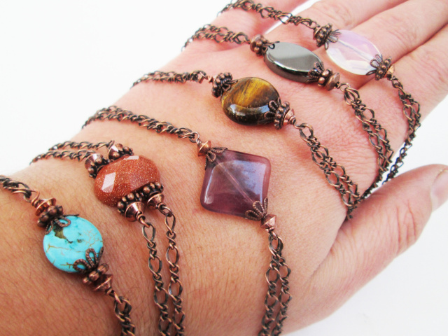 Gemstone Chain Bracelets