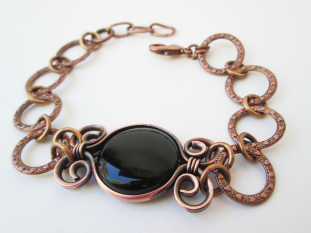 Onyx Copper Bracelet