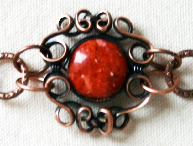 Fancier Stone Copper Bracelet