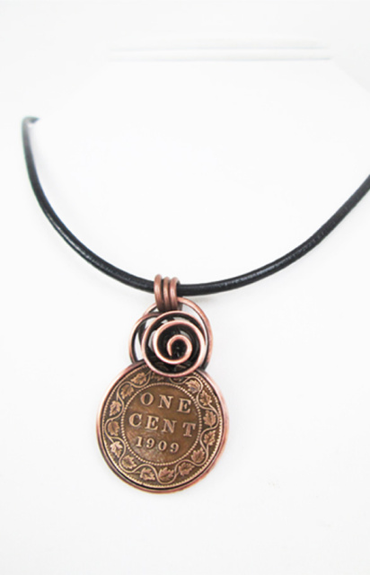 Antique Canadian Penny Necklace