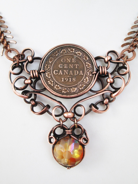 Antique Crystal Penny Necklace
