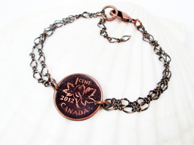 Customizable Canadian Penny Chain Bracelet