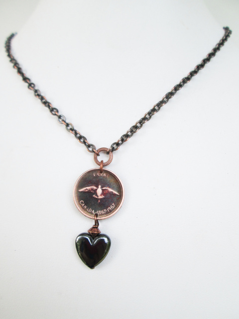 Single Dressed Canadian Penny Necklace (1967 Dove)