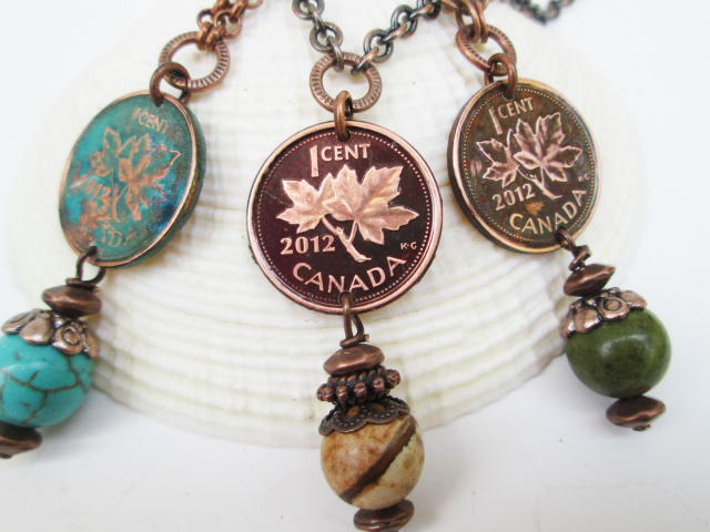 Single Dressed Canadian Penny Necklace