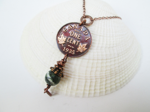 Single Dressed Canadian Penny Necklace
