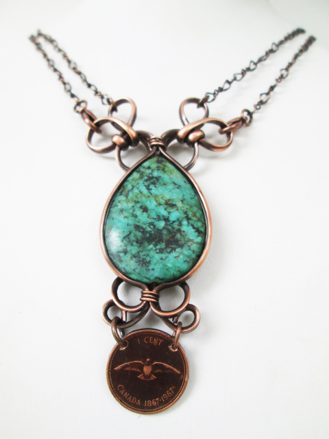 Turquoise Centennial Penny Necklace