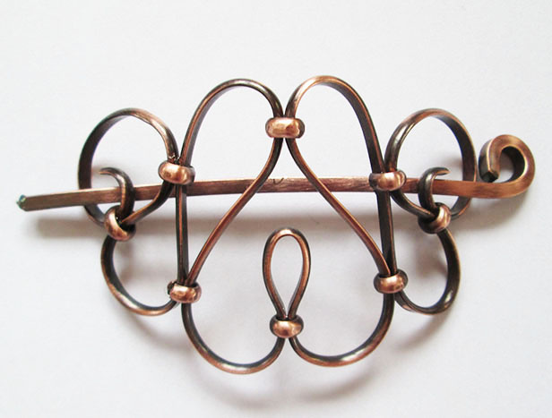 Sculpted Copper Hair Piece