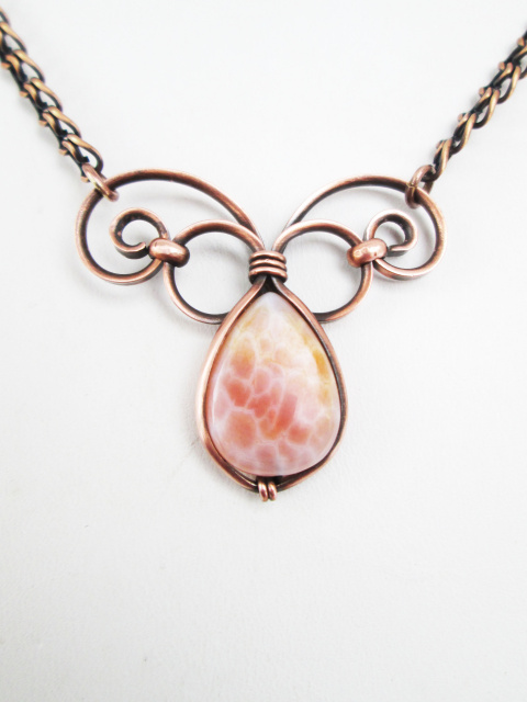 Fire Agate Split Form Necklace