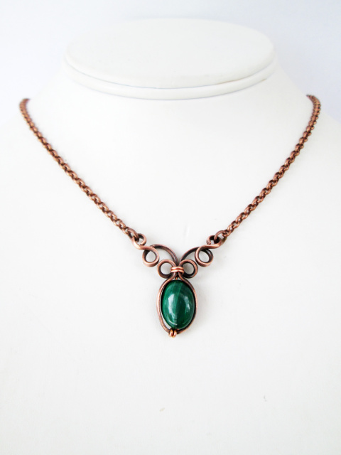 Malachite Copper Swirl Necklace