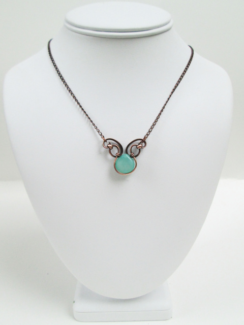 Amazonite Double Wing Copper Necklace