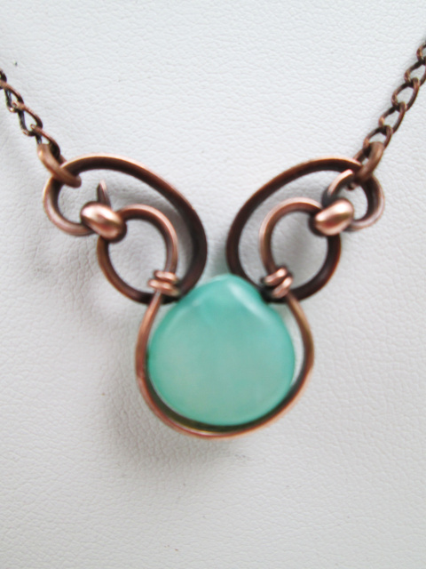 Amazonite Double Wing Copper Necklace