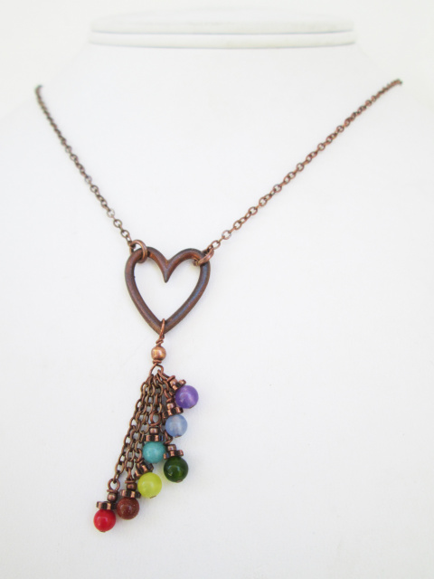 Copper Heart Chakra Stones Necklace
