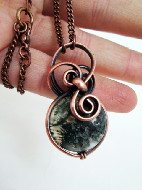 Moss Agate Copper Necklace