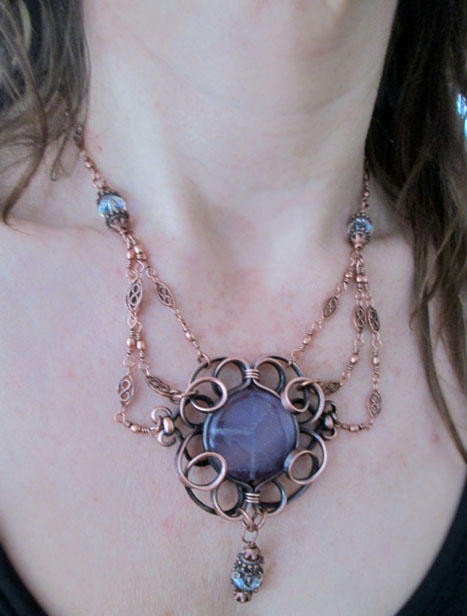 Custom Copper Gemstone Necklace