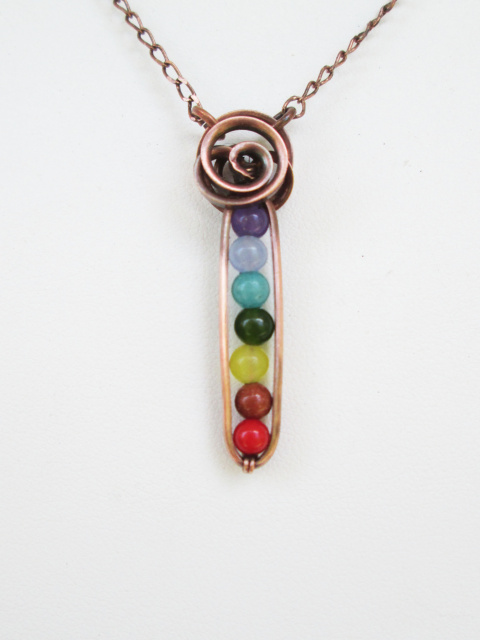 Small Copper Chakra Stone Necklace