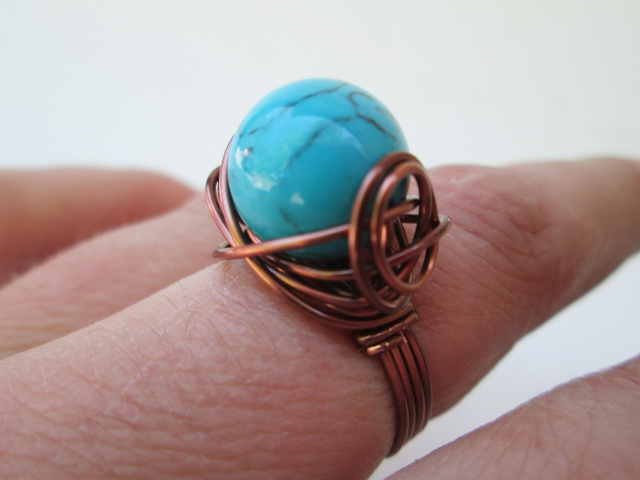 Copper Wire Stone Ring