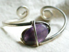 Amethyst Silver Cuff