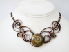 Gemstone Copper Spiral Bib Necklace 