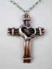 Cross Necklace with Silver Heart