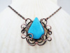 Turquoise Tear Wrapped Copper Necklace